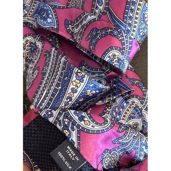 Cremieux Tie & Sock Set ITALIAN SILK Paisley Pink Blue Plaid Dress SOCKS NEW - Picture 8 of 10